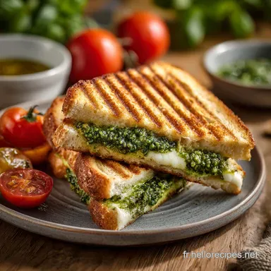 Panini Classico Moelleux : Recette Mozza Pesto Facile Fiche recette