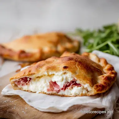 Pizza Couverte Calzone Classique &agrave; la Ricotta et Prosciutto Cotto Fiche recette