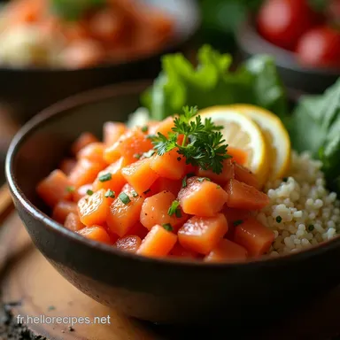 Recette Poke Bowl au Saumon Frais Facile et Mariné au Yuzu Fiche recette