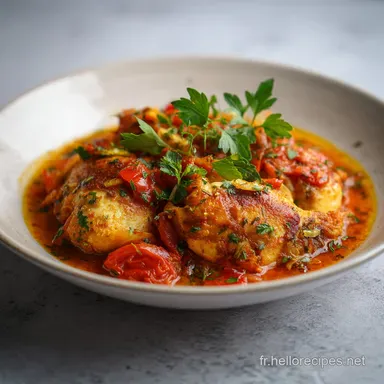Poulet Basquaise &agrave; la fa&ccedil;on de Cyril Lignac pour 4 Servings Fiche recette