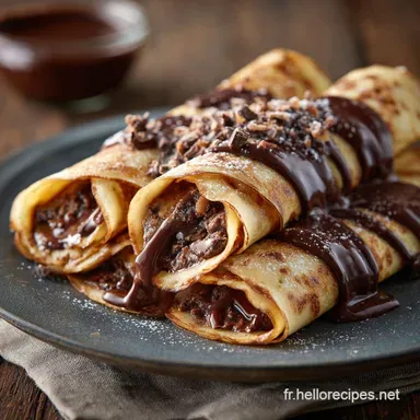Cr&ecirc;pes roul&eacute;es au chocolat Recette &eacute;l&eacute;gante et ganache intense Fiche recette