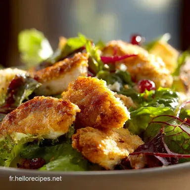 Salade C&eacute;sar au poulet pan&eacute; : la recette croustillante maison Fiche recette