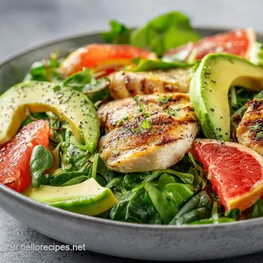 Salade Compos&eacute;e au Poulet et Pamplemousse : Recette pour 4 Personnes Fiche recette