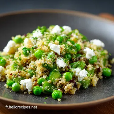 Salade de Petits Pois Quinoa et Feta La fra&icirc;cheur ultime du printemps