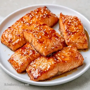 Saumon Sauce Soja au Miel et S&eacute;same Fiche recette