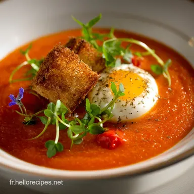 Soupe aux tomates lancienne Recette maison cr&eacute;meuse et r&eacute;confortante. Fiche recette