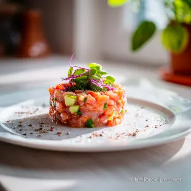 Tartare de Saumon Classique pour 4 Personnes Fiche recette