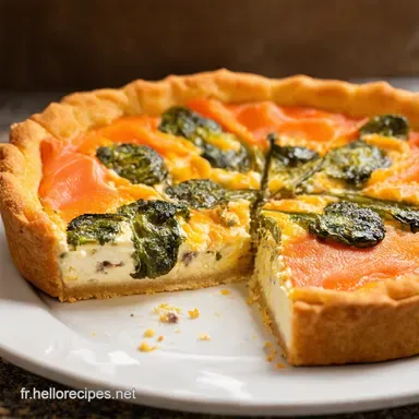 Tarte &Eacute;pinards Ch&egrave;vre Saumon Facile et D&eacute;licieuse Fiche recette