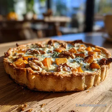 Le secret de ma Tarte Courge Butternut Et Bleu rustique et crémeuse Fiche recette
