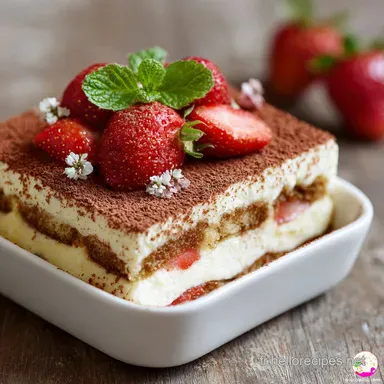 Tiramisu &agrave; la fraise : Recette facile et cr&eacute;meuse sans caf&eacute; Fiche recette