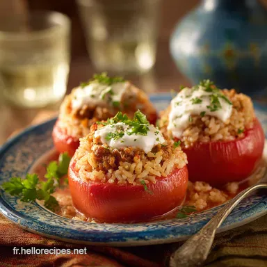 Tomates Farcies : Recette de Grand-M&egrave;re au Riz Cr&eacute;meux et Viande Hach&eacute;e Fiche recette