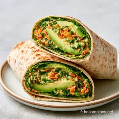 Wrap Froid V&eacute;g&eacute;tarien en 15 Minutes Fiche recette