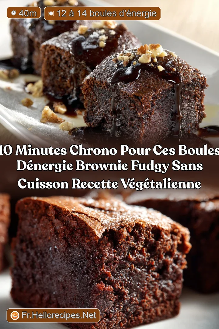 10 minutes chrono pour ces Boules d&Eacute;nergie Brownie Fudgy sans cuisson Recette V&eacute;g&eacute;talienne