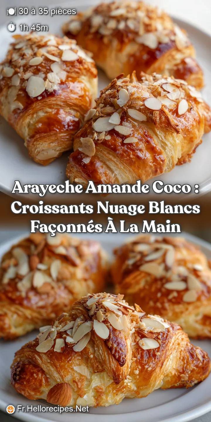 Arayeche Amande Coco : Croissants Nuage Blancs Fa&ccedil;onn&eacute;s &agrave; la Main