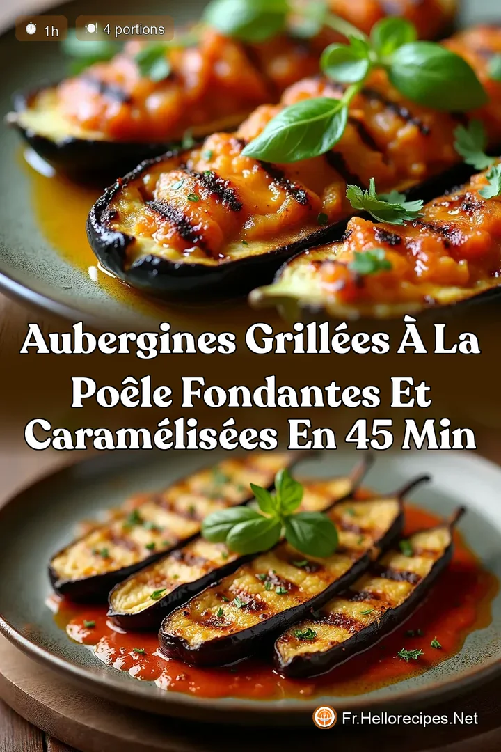 Aubergines Grillées à la Poêle Fondantes et Caramélisées en 45 Min