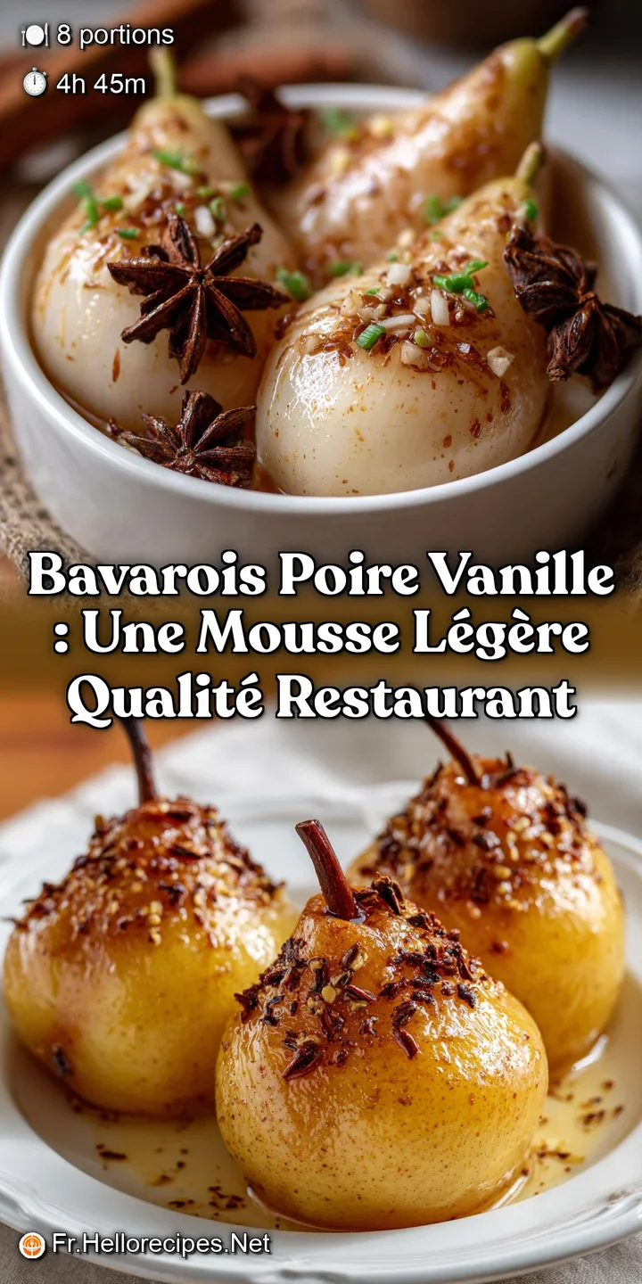 Bavarois Poire Vanille : Une Mousse L&eacute;g&egrave;re Qualit&eacute; Restaurant