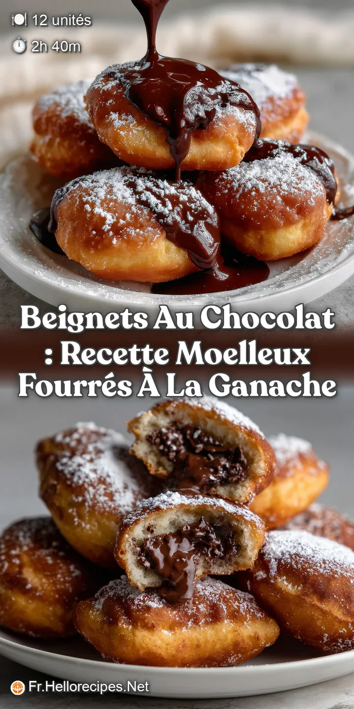 Beignets au chocolat : Recette Moelleux Fourr&eacute;s &agrave; la Ganache
