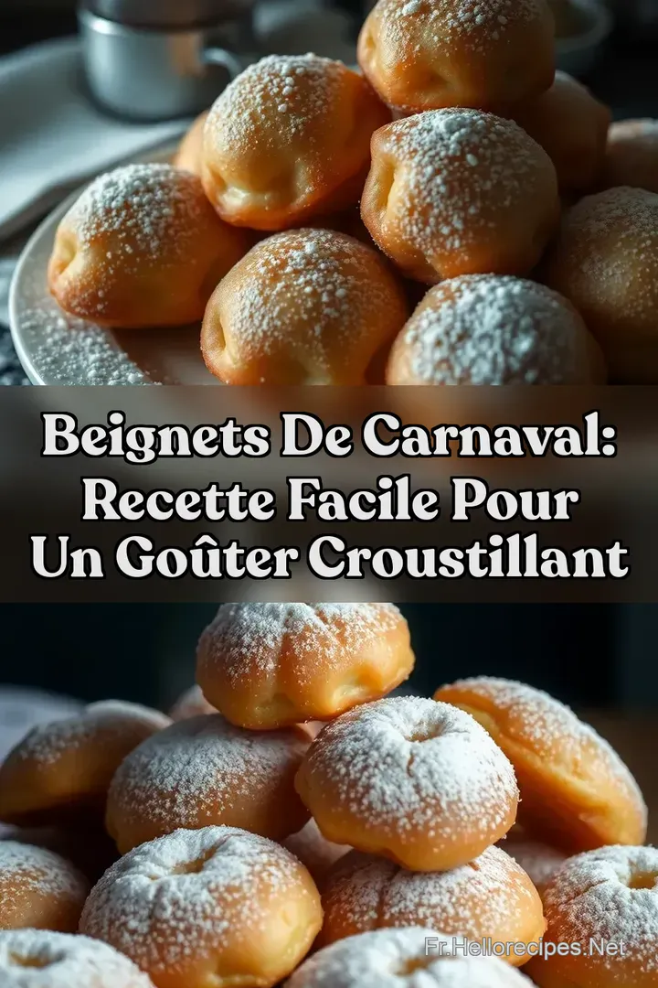Beignets de Carnaval: Recette Facile pour un Goûter Croustillant : ÉPINGLER POUR PLUS TARD Beignets de Carnaval: Recette Facile pour un Goûter Croustillant