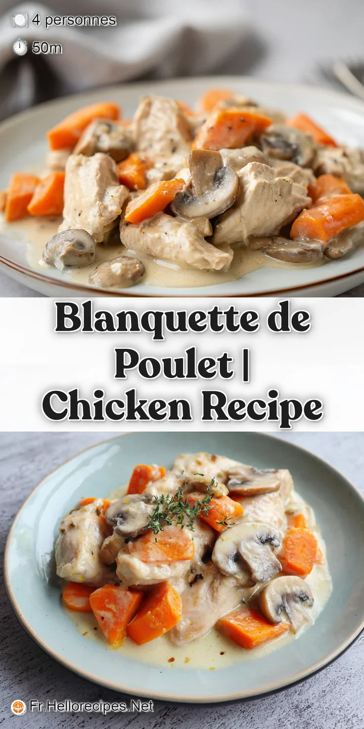 Gros plan sur la texture onctueuse d'une sauce blanche nacr&eacute;e enveloppant un morceau de poulet juteux et fumant.