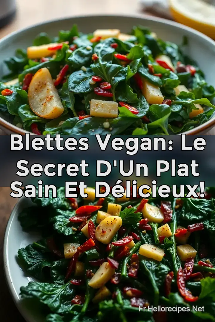 Blettes Vegan: Le Secret d' un Plat Sain et Délicieux! : ÉPINGLER POUR PLUS TARD Blettes Vegan: Le Secret d' un Plat Sain et Délicieux!