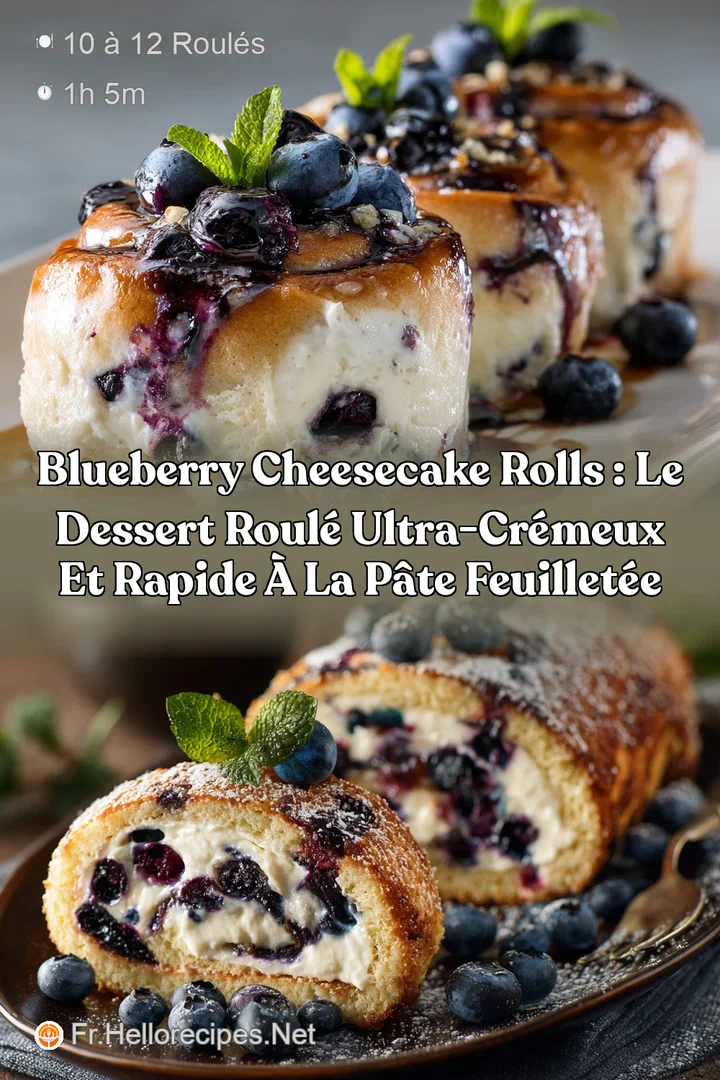 Blueberry Cheesecake Rolls : Le dessert roul&eacute; ultra-cr&eacute;meux et rapide &agrave; la p&acirc;te feuillet&eacute;e