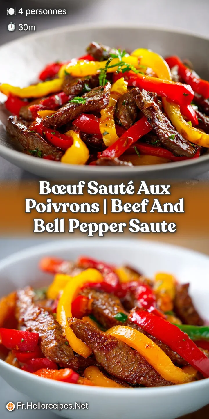 Gros plan sur des tranches de viande saisie et des poivrons luisants, d&eacute;gageant une l&eacute;g&egrave;re vapeur chaude et app&eacute;tissante.