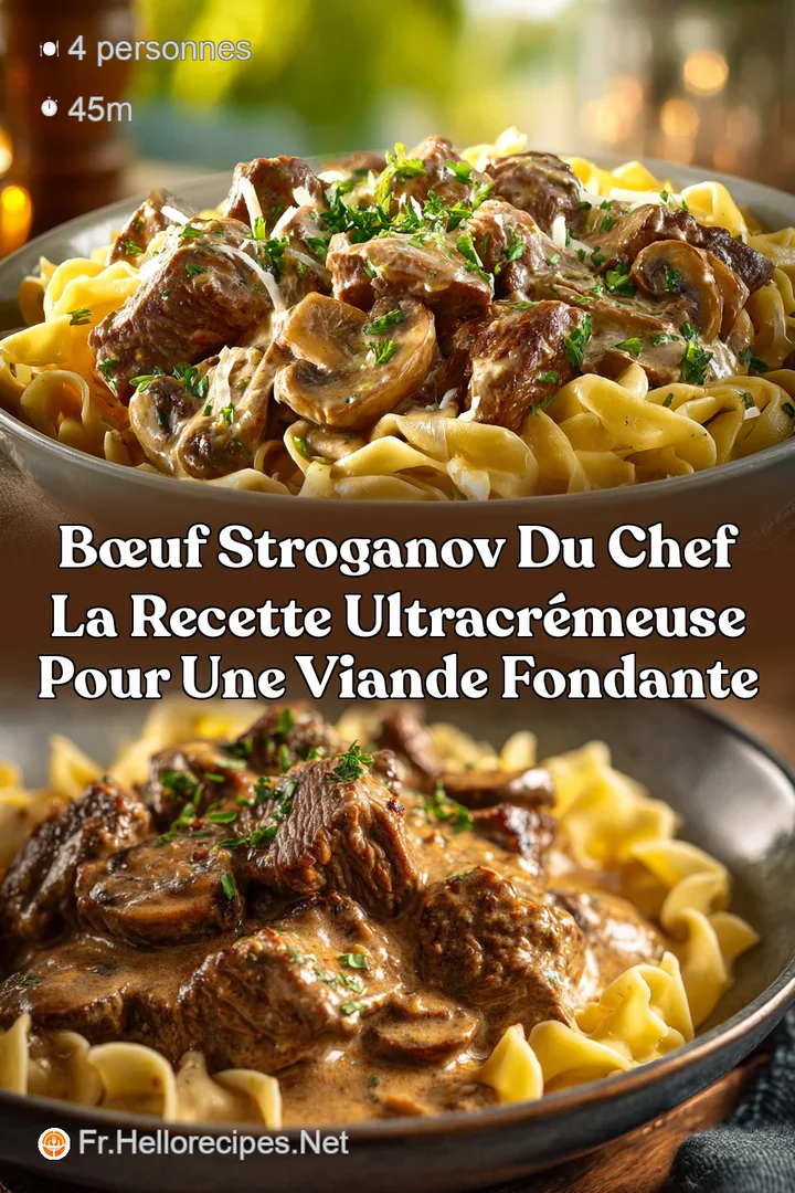 B&oelig;uf Stroganov du Chef La recette ultracr&eacute;meuse pour une viande fondante