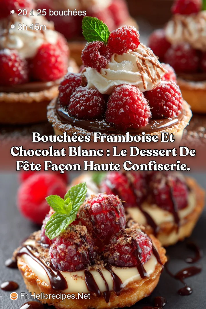 Bouch&eacute;es framboise et chocolat blanc : Le dessert de f&ecirc;te fa&ccedil;on haute confiserie.