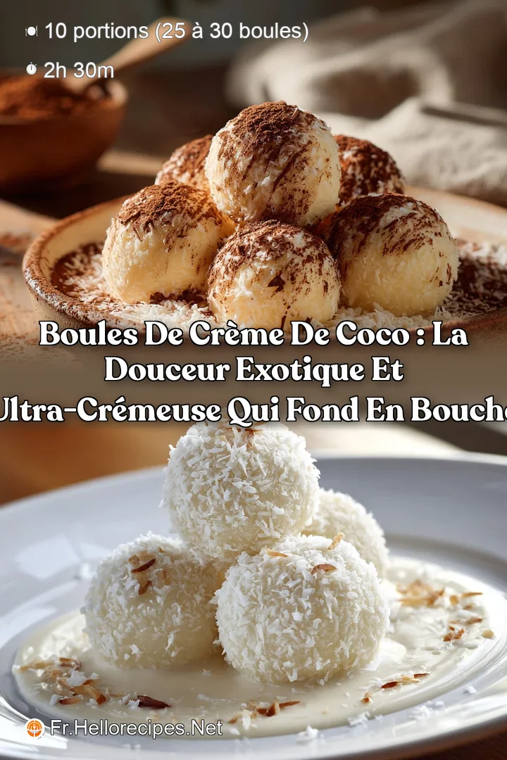 Boules de cr&egrave;me de coco : la douceur exotique et ultra-cr&eacute;meuse qui fond en bouche