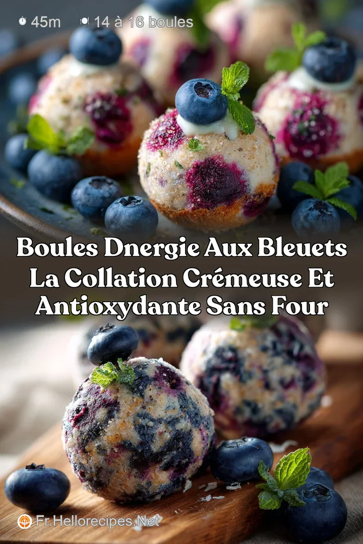 Boules dnergie aux bleuets la collation cr&eacute;meuse et antioxydante sans four