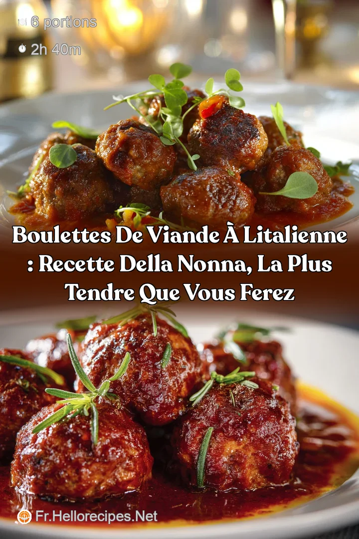Boulettes de viande &agrave; litalienne : Recette Della Nonna la plus tendre que vous ferez