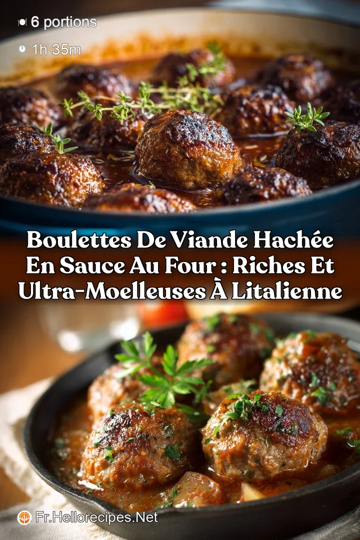 Boulettes de viande hach&eacute;e en sauce au four : Riches et ultra-moelleuses &agrave; lItalienne