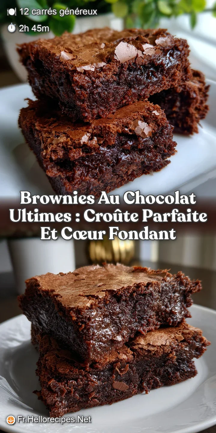 Brownies au chocolat ultimes : Cro&ucirc;te parfaite et c&oelig;ur fondant