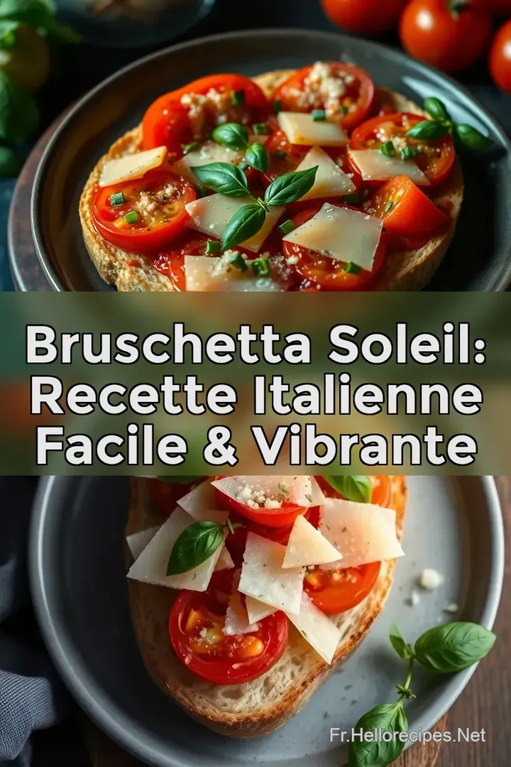 Bruschetta Soleil: Recette Italienne Facile & Vibrante : ÉPINGLER POUR PLUS TARD Bruschetta Soleil: Recette Italienne Facile & Vibrante