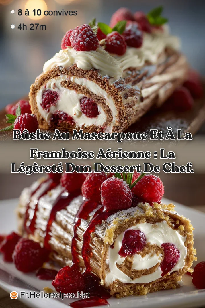 B&ucirc;che au mascarpone et &agrave; la framboise a&eacute;rienne : la l&eacute;g&egrave;ret&eacute; dun dessert de chef.