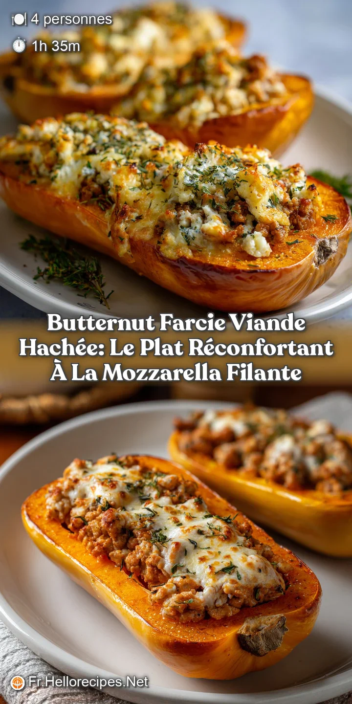 Butternut Farcie Viande Hach&eacute;e: Le plat r&eacute;confortant &agrave; la mozzarella filante