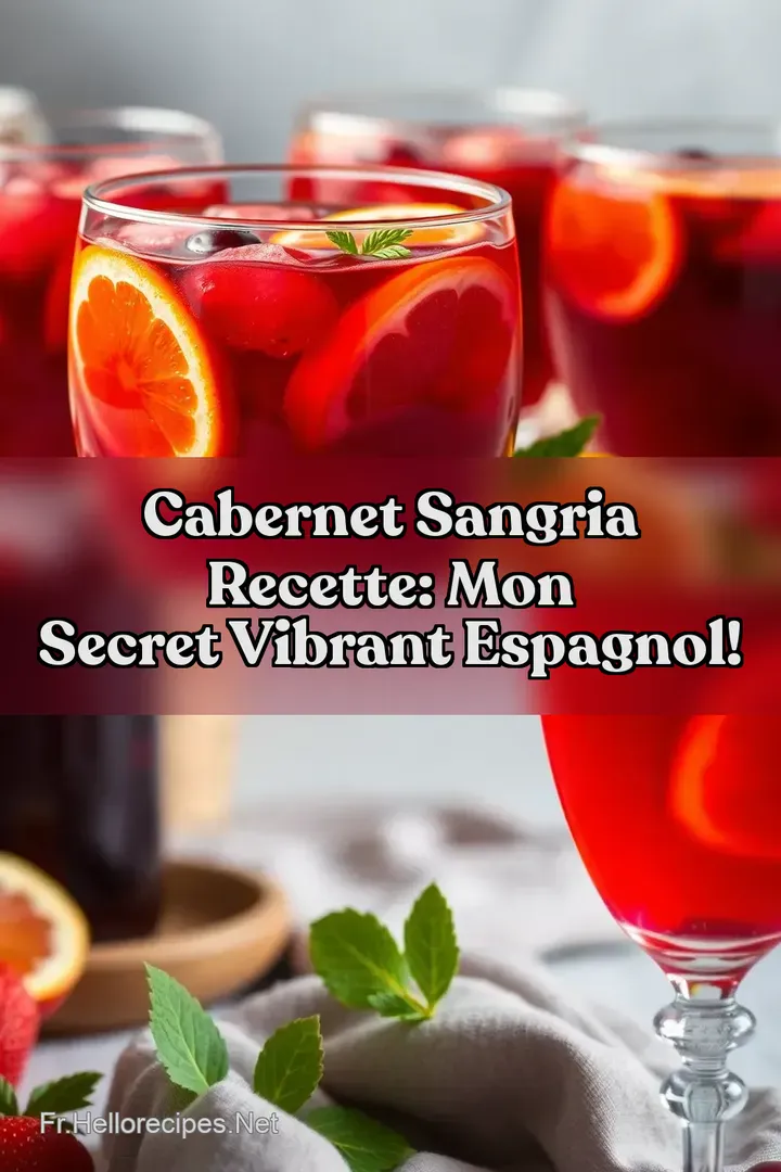 Cabernet Sangria Recette: Mon Secret Vibrant Espagnol! : ÉPINGLER POUR PLUS TARD Cabernet Sangria Recette: Mon Secret Vibrant Espagnol!