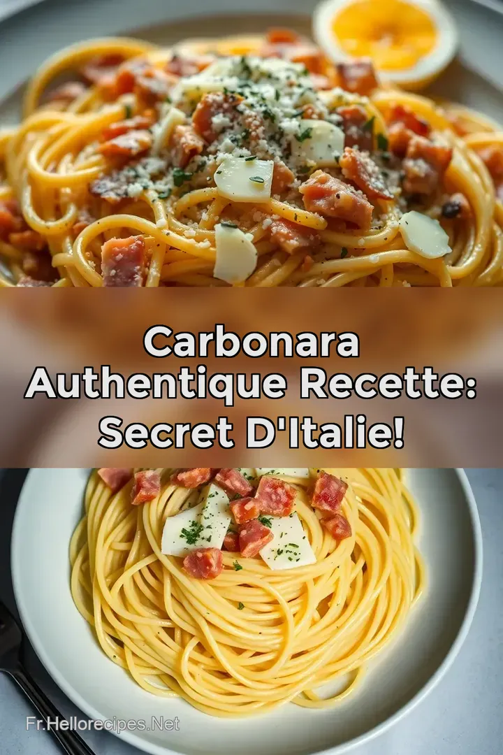 Carbonara Authentique Recette: Secret d' Italie! : ÉPINGLER POUR PLUS TARD Carbonara Authentique Recette: Secret d' Italie!