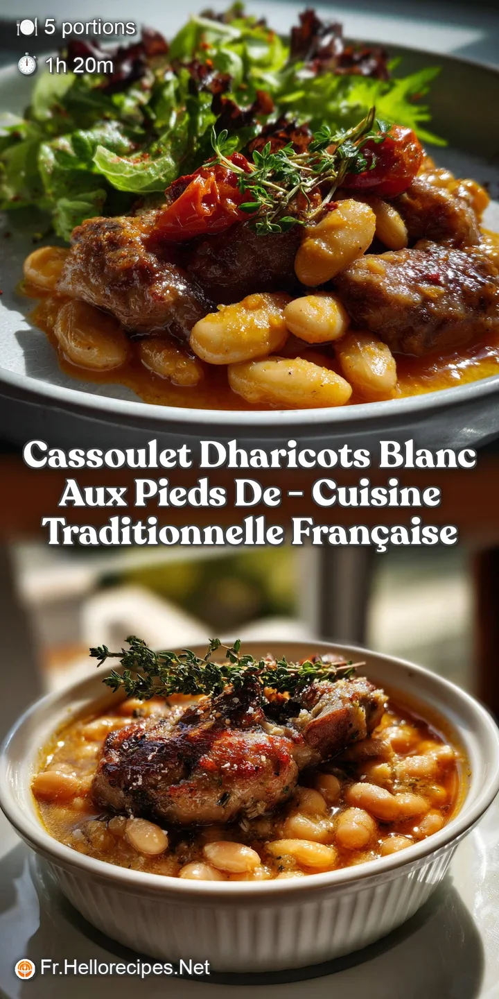 Creamy white beans and tender meat simmer in a rustic earthenware pot, topped with golden-brown crust and herbs.