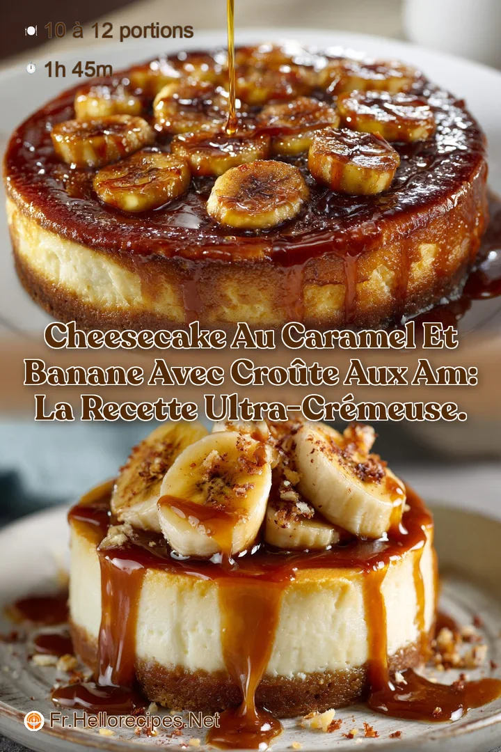 Cheesecake au Caramel et Banane avec Cro&ucirc;te aux Am: La recette ultra-cr&eacute;meuse.