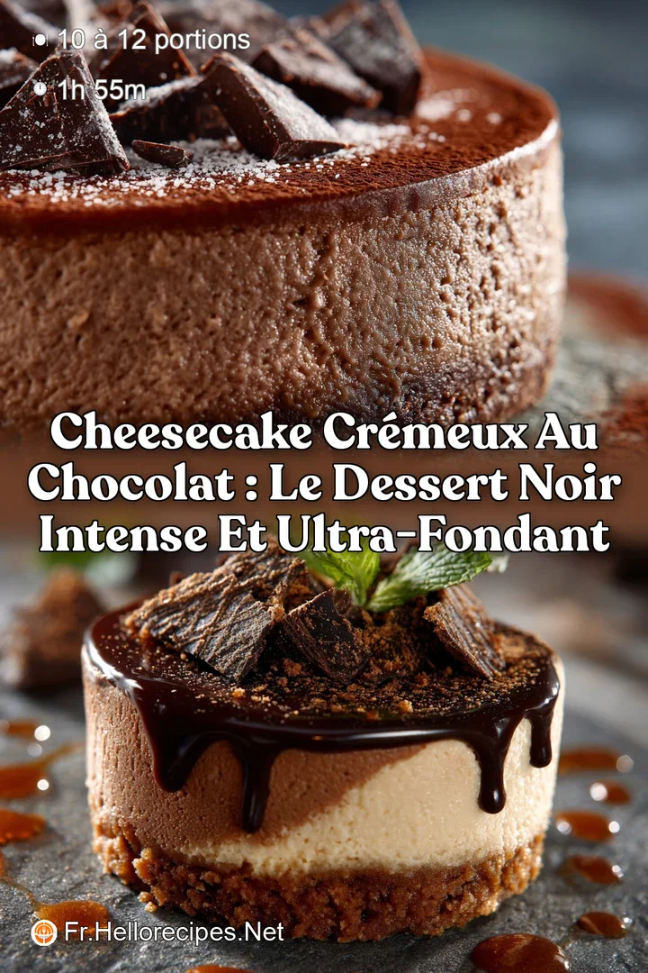 Cheesecake cr&eacute;meux au chocolat : Le dessert noir intense et ultra-fondant