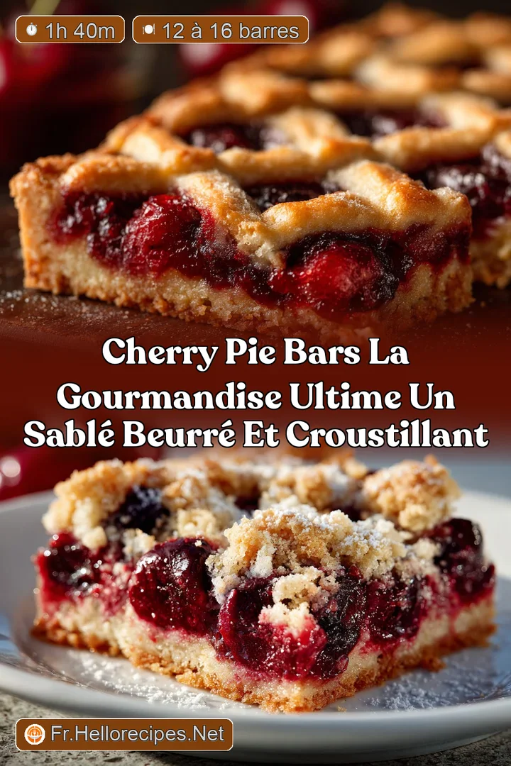 Cherry Pie Bars La gourmandise ultime un sabl&eacute; beurr&eacute; et croustillant