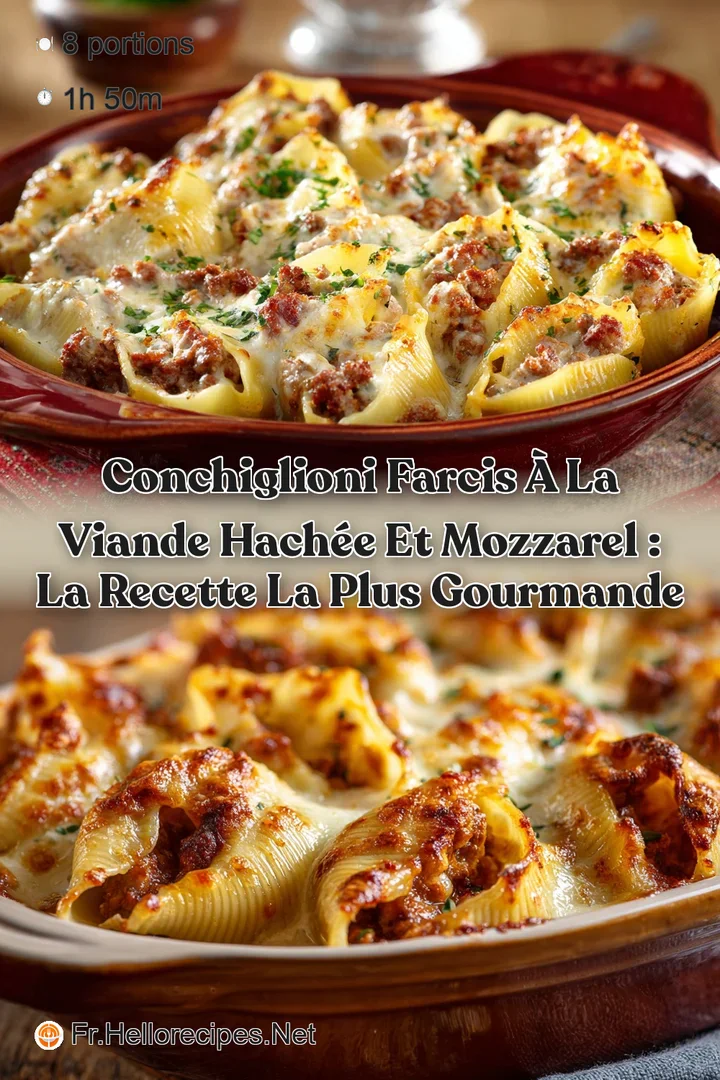Conchiglioni farcis &agrave; la viande hach&eacute;e et mozzarel : la recette la plus gourmande