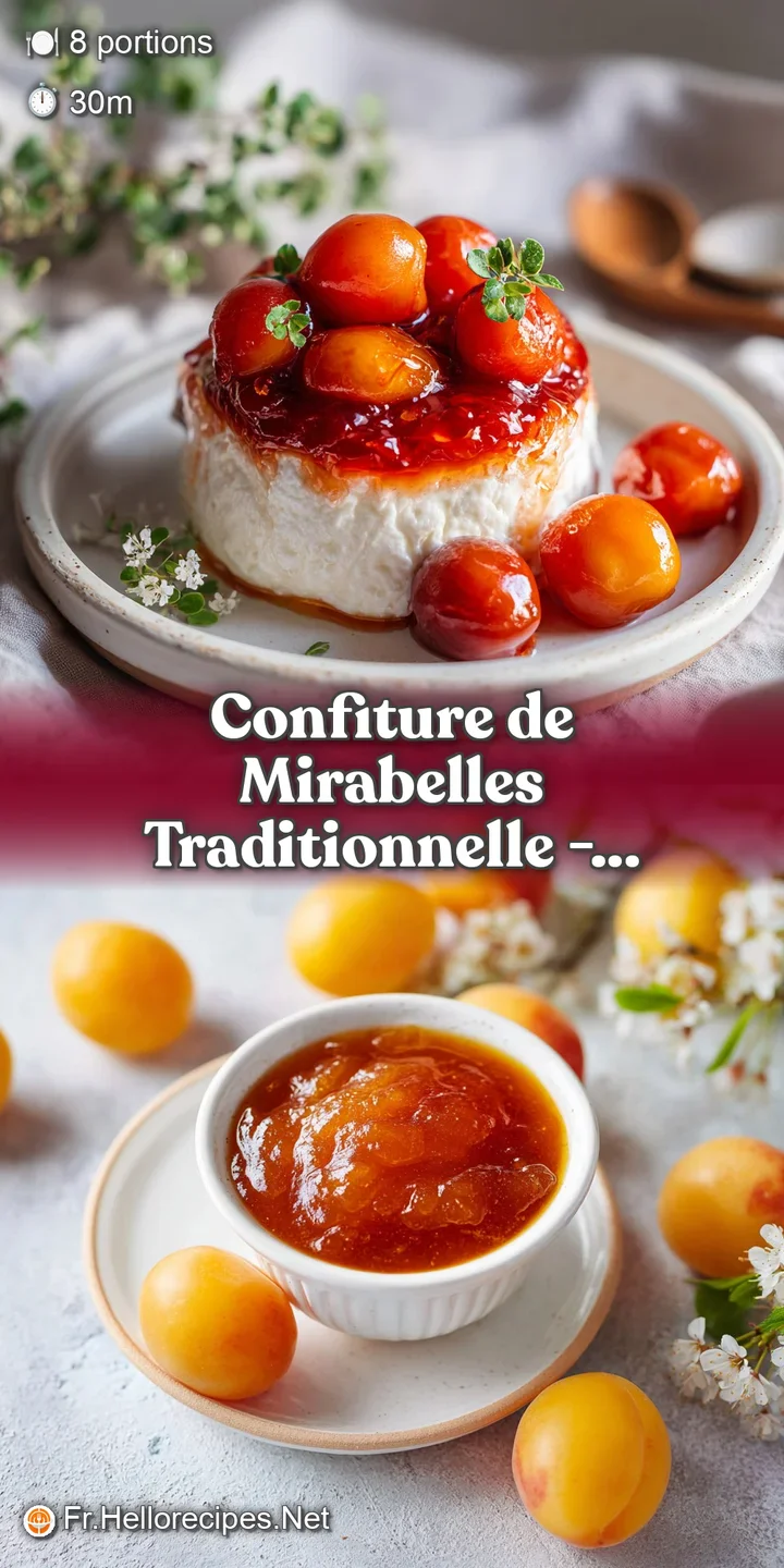 Close-up of shimmering mirabelle plum jam. The vibrant yellow color hints at its sweet flavor. A tempting, golden treat in...