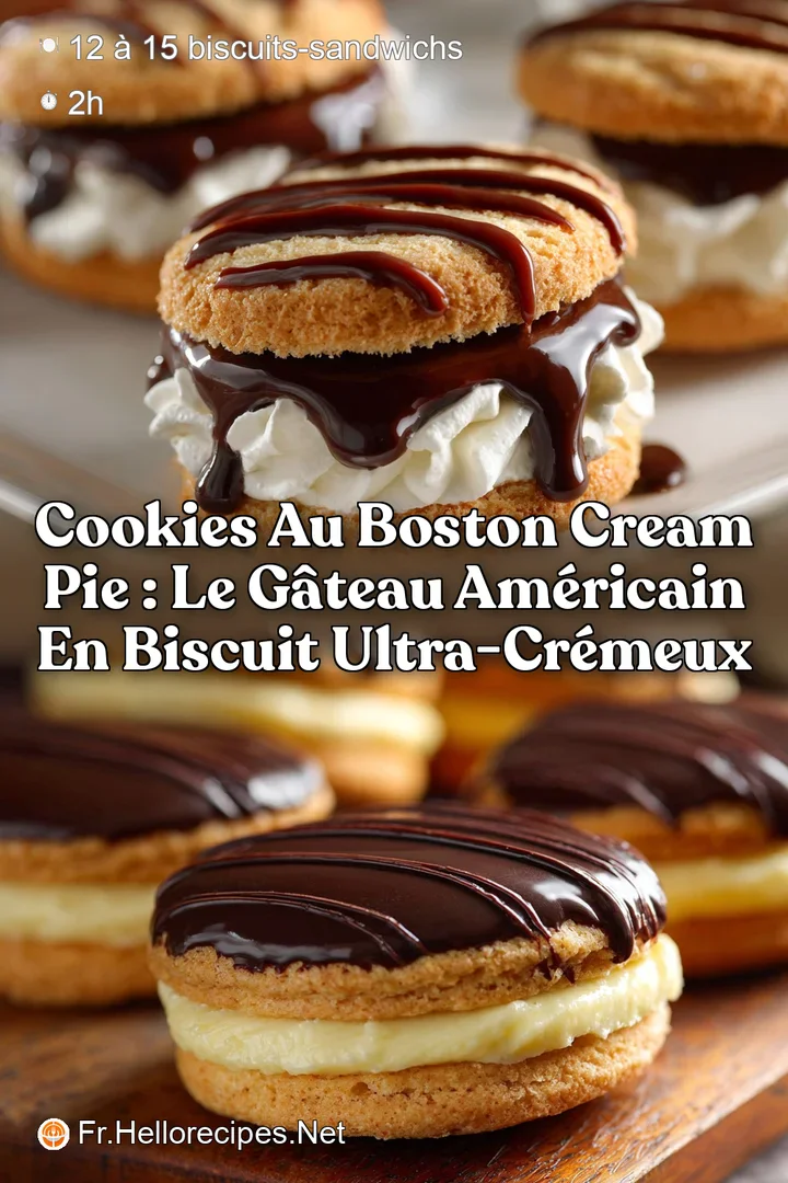 Cookies au Boston Cream Pie : Le G&acirc;teau Am&eacute;ricain en Biscuit Ultra-Cr&eacute;meux