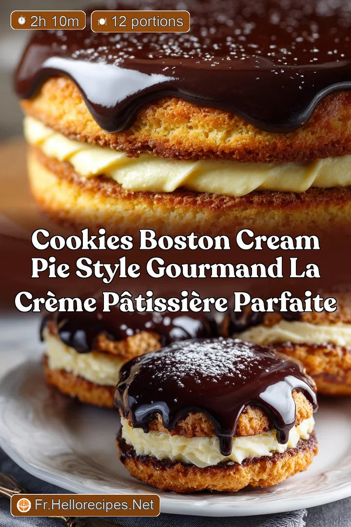 Cookies Boston Cream Pie Style Gourmand la cr&egrave;me p&acirc;tissi&egrave;re parfaite