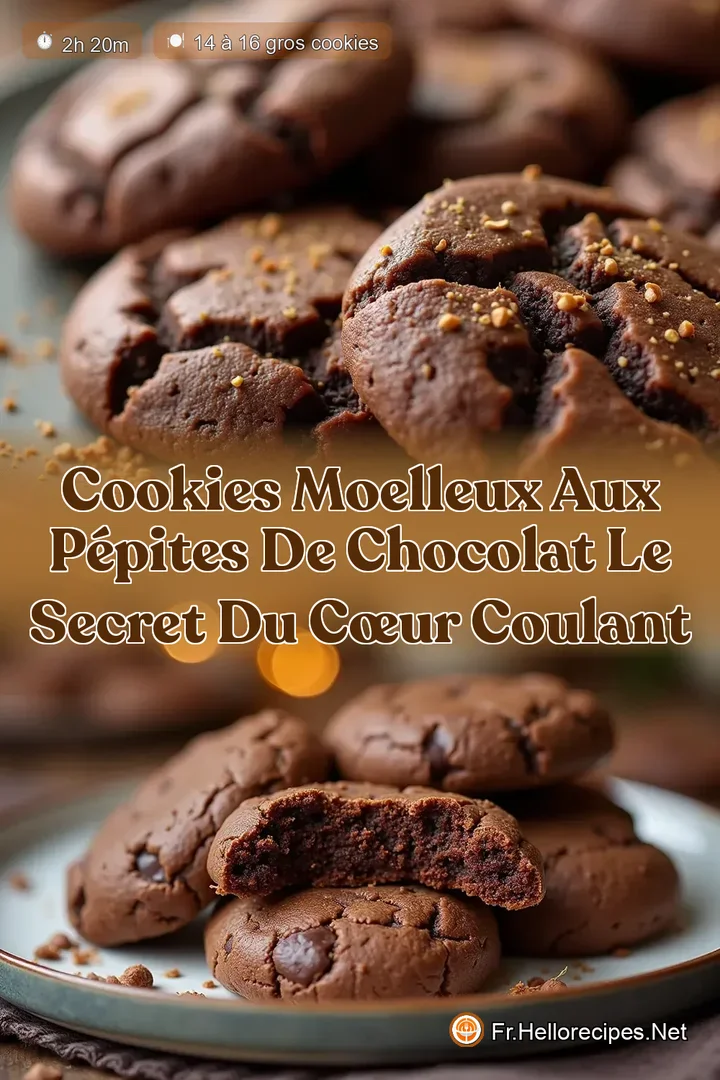 Cookies Moelleux aux Pépites de Chocolat Le Secret du Cœur Coulant