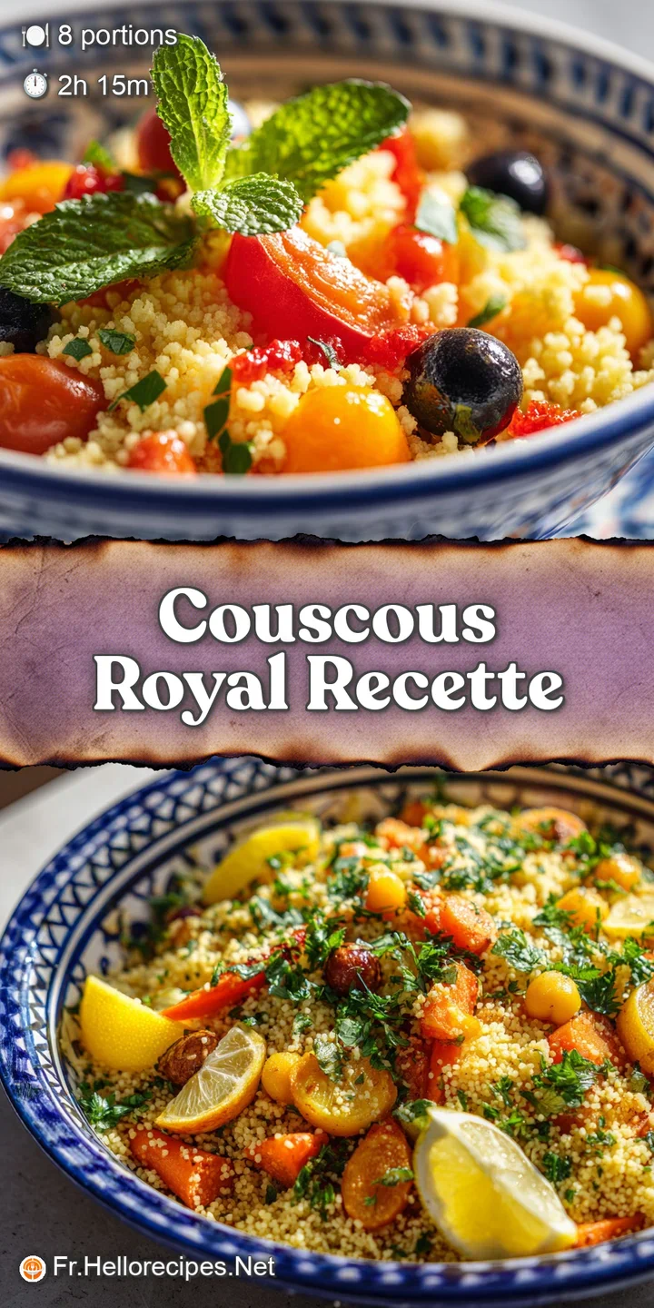 Close-up of tender meat and plump vegetables glistening in a savory sauce, atop a bed of light and airy couscous, inviting...