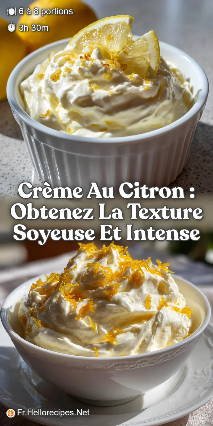 Cr&egrave;me au Citron : Obtenez la Texture Soyeuse et Intense