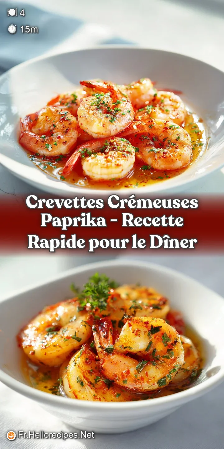 Close-up of plump, succulent shrimp swimming in a velvety, paprika-spiced cream sauce, glistening.